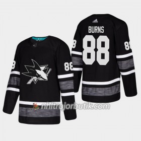 Män Ishockey San Jose Sharks tröja Brent Burns 88 Svart 2019 All-Star Adidas Authentic